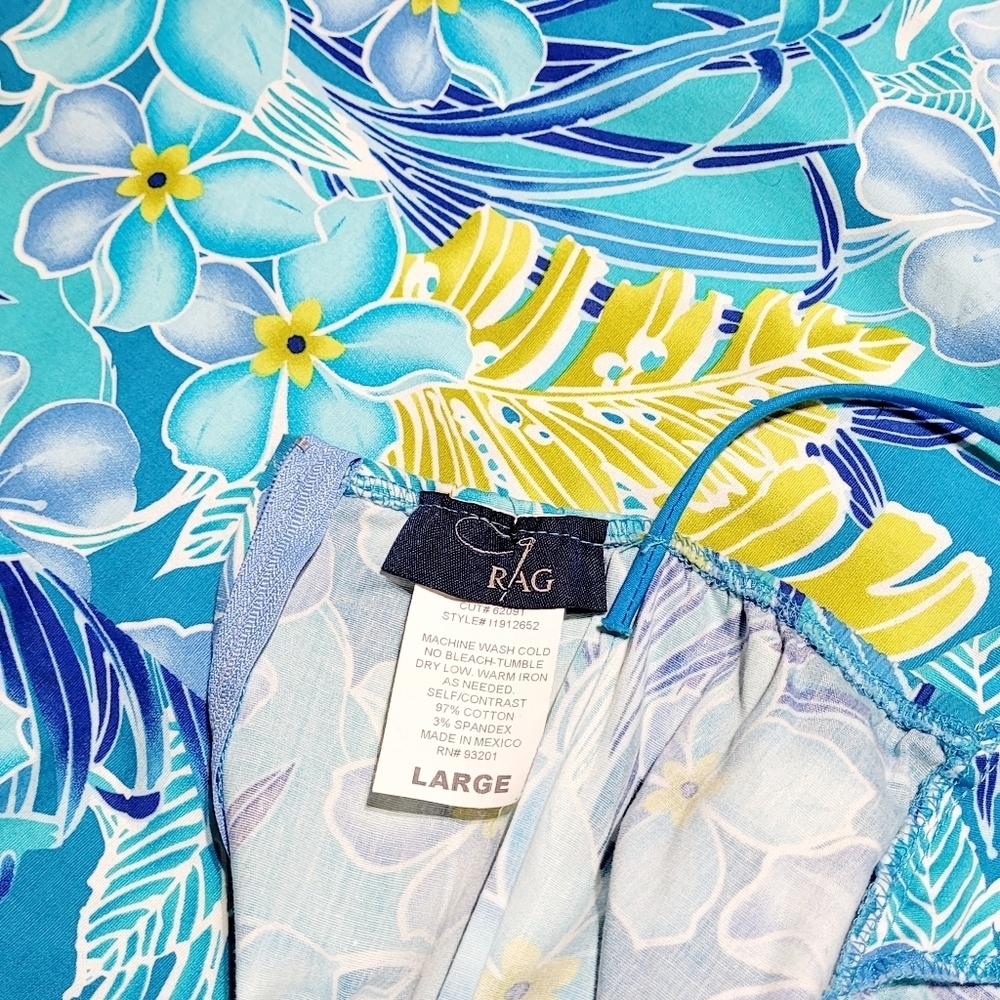 Y2K Hawaiian Tropical Sarong Cotton & Spandex Sundress Women's (L) - Picture 9 of 9